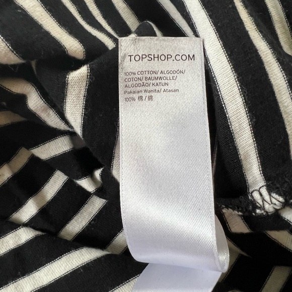 Topshop 100% Cotton Striped Dress with Knot Detail - Picture 3 of 6